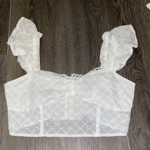 Shein Ruffle Trim Crop Top